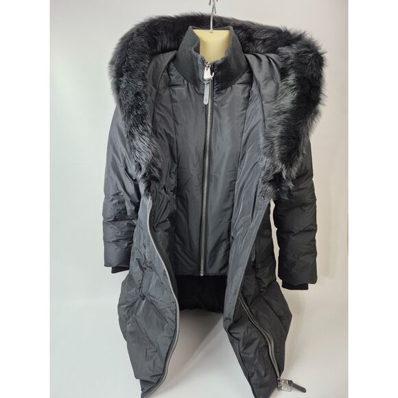 Mackage Women's Black Kay Shearling Collar Down Coat Size Medium $1390+ - Picture 6 of 11